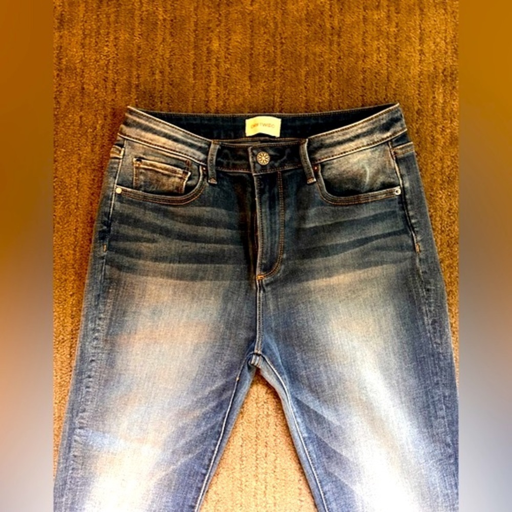DRIFTWOOD Women’s Kick Flare High Waist Raw Hem ROXY Medium Wash Jeans - Size 29 - Picture 4 of 10